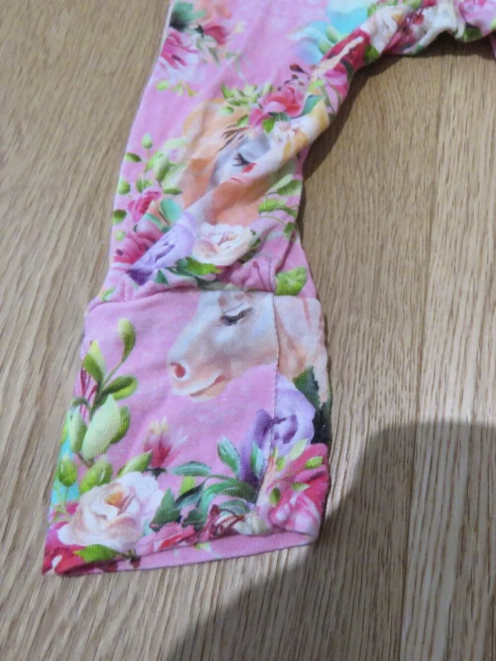 LITTLE BUM BUMS Horn to be Wild Unicorn Ruffle Baby Romper Bamboo 6-9 Months